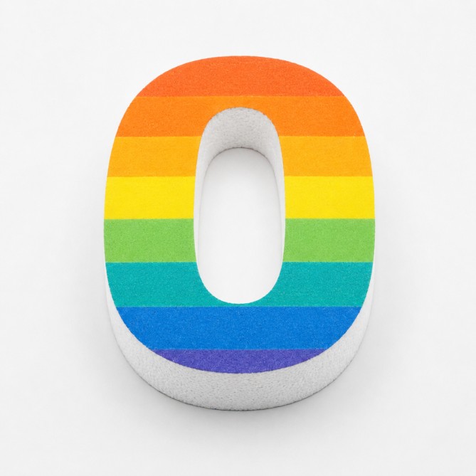 Numero in Polistirolo 3D, Stampa Arcobaleno, Spessore 4 cm, per Feste, Decorazioni e Fiere 11