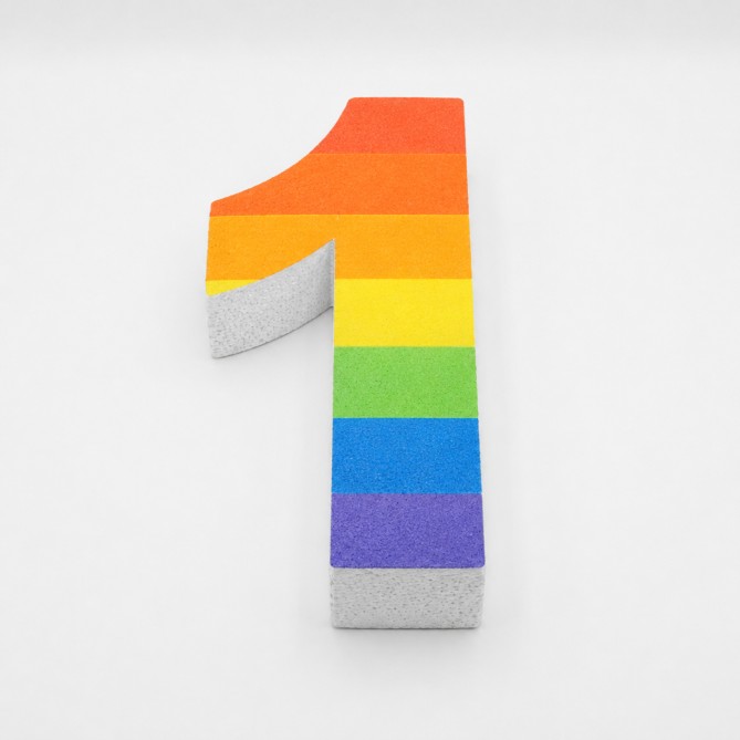 Numero in Polistirolo 3D, Stampa Arcobaleno, Spessore 4 cm, per Feste, Decorazioni e Fiere 12