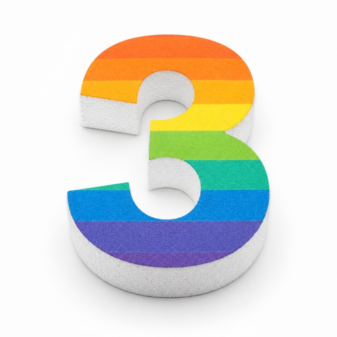 Numero in Polistirolo 3D, Stampa Arcobaleno, Spessore 4 cm, per Feste, Decorazioni e Fiere 14