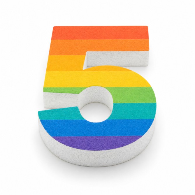 Numero in Polistirolo 3D, Stampa Arcobaleno, Spessore 4 cm, per Feste, Decorazioni e Fiere 16