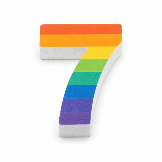 Numero in Polistirolo 3D, Stampa Arcobaleno, Spessore 4 cm, per Feste, Decorazioni e Fiere 18