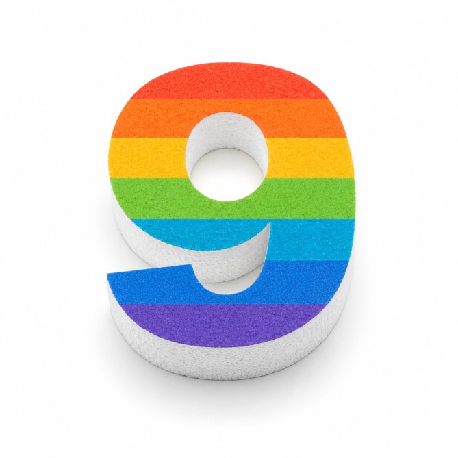 Numero in Polistirolo 3D, Stampa Arcobaleno, Spessore 4 cm, per Feste, Decorazioni e Fiere 20