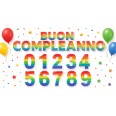 Numero in Polistirolo 3D, Stampa Arcobaleno, Spessore 4 cm, per Feste, Decorazioni e Fiere 24