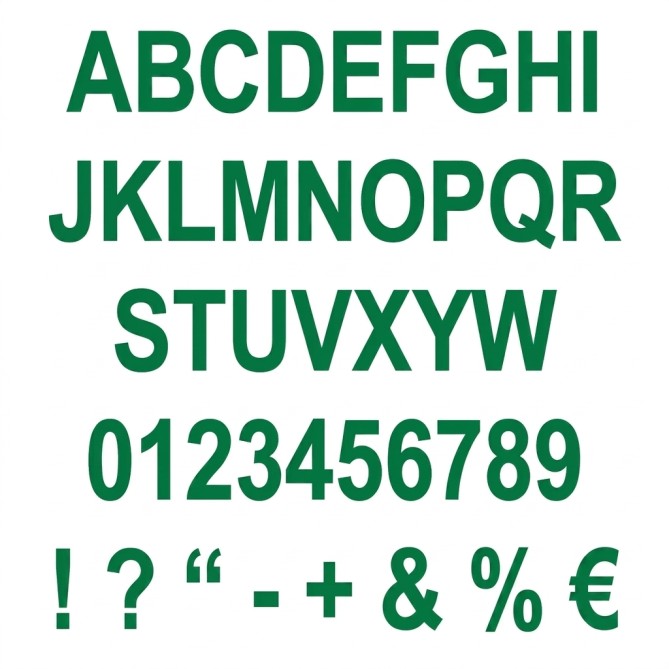Lettere e Numeri Adesivi SINGOLE in Plastica Lucida CLASSIC, 20 cm Altezza, per Vetrine e Pareti, Resistenti Agenti Atmosferi 15
