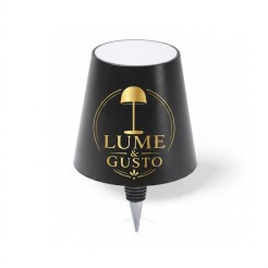 Tappo per Bottiglie a Forma di Lampada PERSONALIZZATA con Illuminazione LED Ricaricabile, nero, 13x10,5x10,5 cm 4
