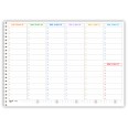 Planning Settimanale 2027 Spiralato, Giorni Colorati, Orari con Mezz'ora, Formato A3 42x30 cm 3