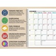 Planning Mensile A4 2027-2028 SPAGNOLA , Agenda Spiralata 21x30cm, 24 Fogli , settimana Colorata 5