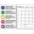 Planning Mensile A4 2027-2028 FRANCESE , Agenda Spiralata 21x30cm, 24 Fogli , settimana Colorata 4