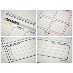 Planning Mensile A4 2027-2028 INGLESE, Agenda Spiralata 21x30cm, 24 Fogli , settimana Colorata 2 2