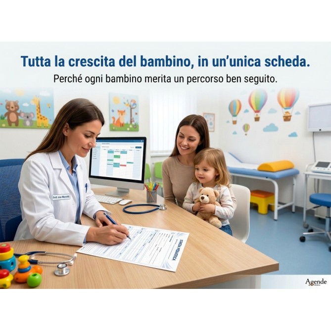 Agendepoint® Medical Forms - Scheda Pediatrica Professionale, 50 Schede, Crescita, Vaccinazioni e Controlli Sotto Controllo 2