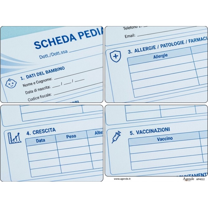 Agendepoint® Medical Forms - Scheda Pediatrica Professionale, 50 Schede, Crescita, Vaccinazioni e Controlli Sotto Controllo 3