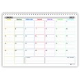Planning Mensile A4 2027-2028 SPAGNOLA , Agenda Spiralata 21x30cm, 24 Fogli , settimana Colorata 6