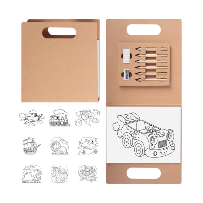 Set per colorare in Kraft 30 fogli con disegni da colorare e accessori - uso personale o feste di compleanno 5