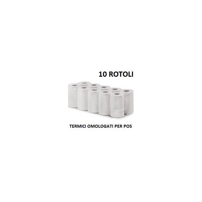 10 Rotoli Termici Omologati Per Pos 57 Mmx20 Metri Foro12 Alta Qualità 1