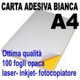 Carta Adesiva Bianca A4 Opaca 100 Fogli Stampanti Laser Inkjet Fotocopiatrice 1