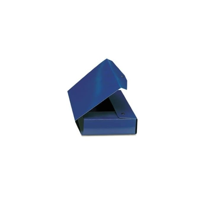 5 Scatole Cartelle Portaprogetti Con Bottone Blu Dorsocm 1