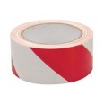 Nastro Sicurezza Adesivo Striscia Rosso Bianco 25mx50 Mm 1