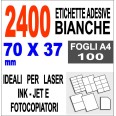 Etichette Adesive Bianche 70x37 100 Fogli In A4 2400 Etichette Stampa Laser E Inkjet 1