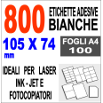 Etichette Adesive 10x15 Scatola 100 Fogli A4 800 Etichette Stampa Laser E Inkjet 1