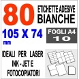 Etichette Adesive Bianche 10x15 Opaca 10 Fogli Stampanti Laser Inkjet Fotocopiatric 1