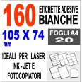 Etichette Adesive Bianche 10x15 Opaca 20 Fogli Stampanti Laser Inkjet Fotocopiatric 1