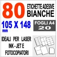 Etichette Adesive Bianche 10x15 Opaca 20 Fogli Stampanti Laser Inkjet Fotocopiatric 1