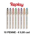 10 Penne Papermate Replay New Cancellabile Nero Rosso Blu E Verde 1