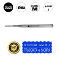 2 Refill Sfera Compatibile Montblanc J222301 Punta M Nero Kit 2 Refill Monteverde 1