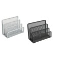 Set Porta Corrispondenza Lettere Da Scrivania In Metallo Traforato Nero O Silver 1