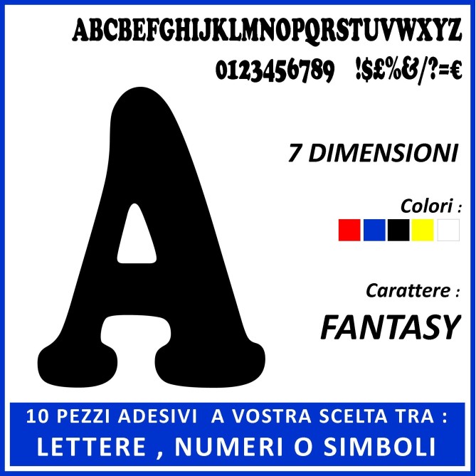 10 Pezzi Tra Numeri Lettere E Simboli Adesivi Serie Fantasy In Plastica Semilucida 2