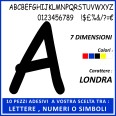 10 Pezzi Tra Numeri Lettere E Simboli Adesivi Serie Londra In Plastica Semilucida 1