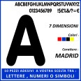 10 Pezzi Tra Numeri Lettere E Simboli Adesivi Serie Madrid In Plastica Semilucida 1