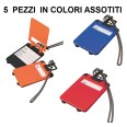 5 Pz Targhetta Portanome Per Valigia Bagaglio Cordoncino In Gomma 1