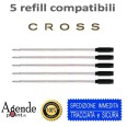 Refill Ricambio Pernne A Vite Compatibile Punta 5 Pezzi M Nero Ricarica Per Penne Tipo 1