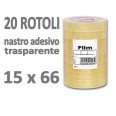 Nastro Adesivo Trasparente 15x66 20 Rotoli 1