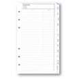 Ricambio agenda organizer alette rubrica plastificato 9,5x17cm 6fori alfabetiere bianco 1