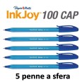 Penne Papermate Inkjoy 100 A Sfera 5 Pezzi Blu 1