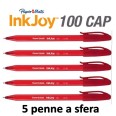 Penne Papermate Inkjoy 100 A Sfera 5 Pezzi Rosso 1