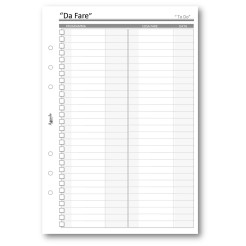 Ricambio agenda organizer da fare 15x21cm A5 6fori 30pz 30fogli bianco 1 2
