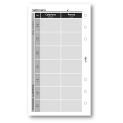 Ricambio agenda organizer piano alimentare dieta 9,5x17cm 6fori 50fogli 1 2