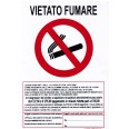 Targa Vietato Fumare Con Normative Ed Ammende In Pvc Bianco 20x30 1