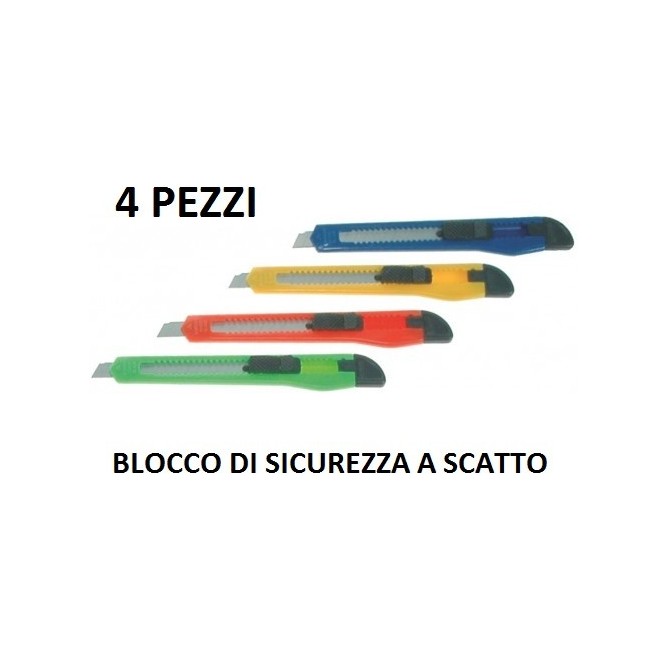 Cutter Taglierino In Plastica Lama 9 Mm Cutter Tagliacarte 4 Pezzi 1