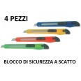 Cutter Taglierino In Plastica Lama 9 Mm Cutter Tagliacarte 4 Pezzi 1