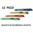 Cutter Taglierino In Plastica Lama 9 Mm Cutter Tagliacarte 12 Pezzi 1