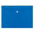 5 Pezzi Buste Con Bottone A5 15x21 In Pvc Lucido Blu Con Bottone In Plastica Bianco 1