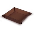 Svuotatasche In Ecopelle Bi Colore Marrone Chiaro E Scuro 17x17 Posa Oggetti 1