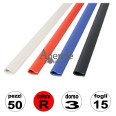 50 Dorsi Per Rilegare Mm 3 Rosso In Pvc Dorsini Rilegare Fogli 1