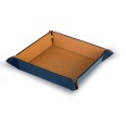 Svuotatasche In Ecopelle Bi Colore Beige E Blu 17x17 Posa Oggetti 1