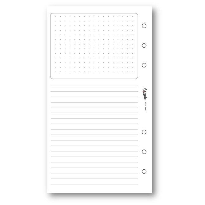 Ricambio agenda organizer dots grid 9,5x17cm 6fori 50fogli 1