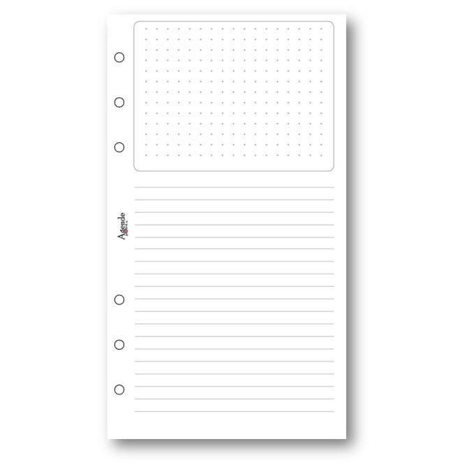 Ricambio agenda organizer dots grid 9,5x17cm 6fori 50fogli 2